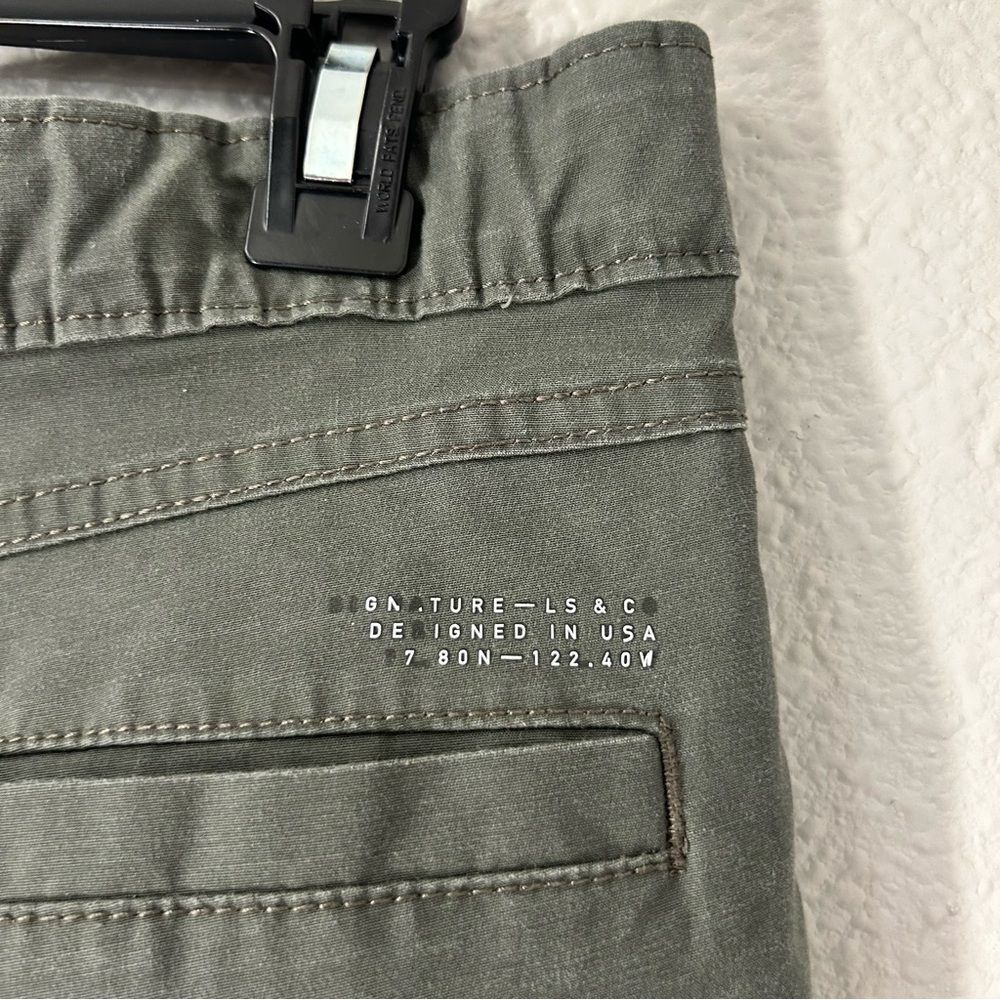 Signature Levi Strauss & Co Green Straight Leg Pants with Black Belt Size 36 - Picture 11 of 14